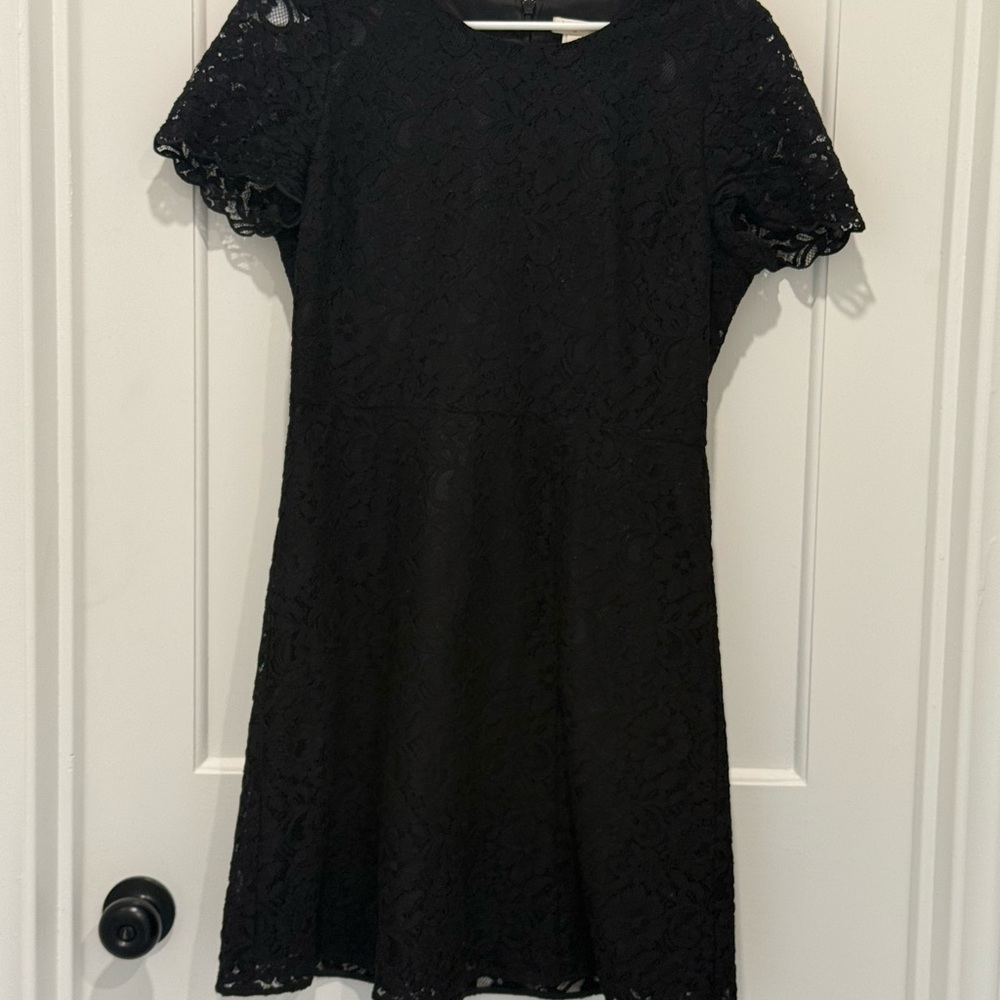 J. Crew Black Lace Mini Dress